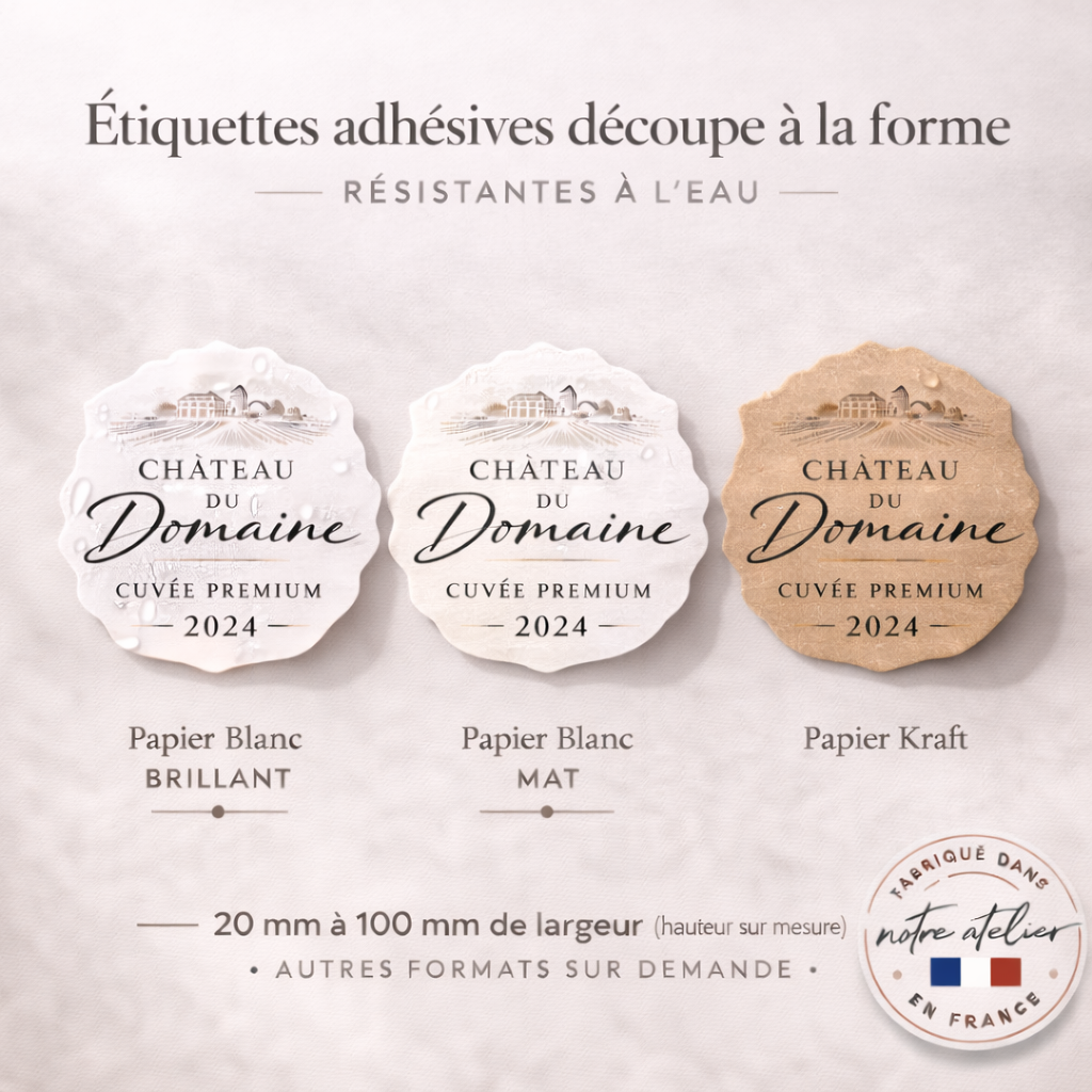 Étiquettes découpées à la forme