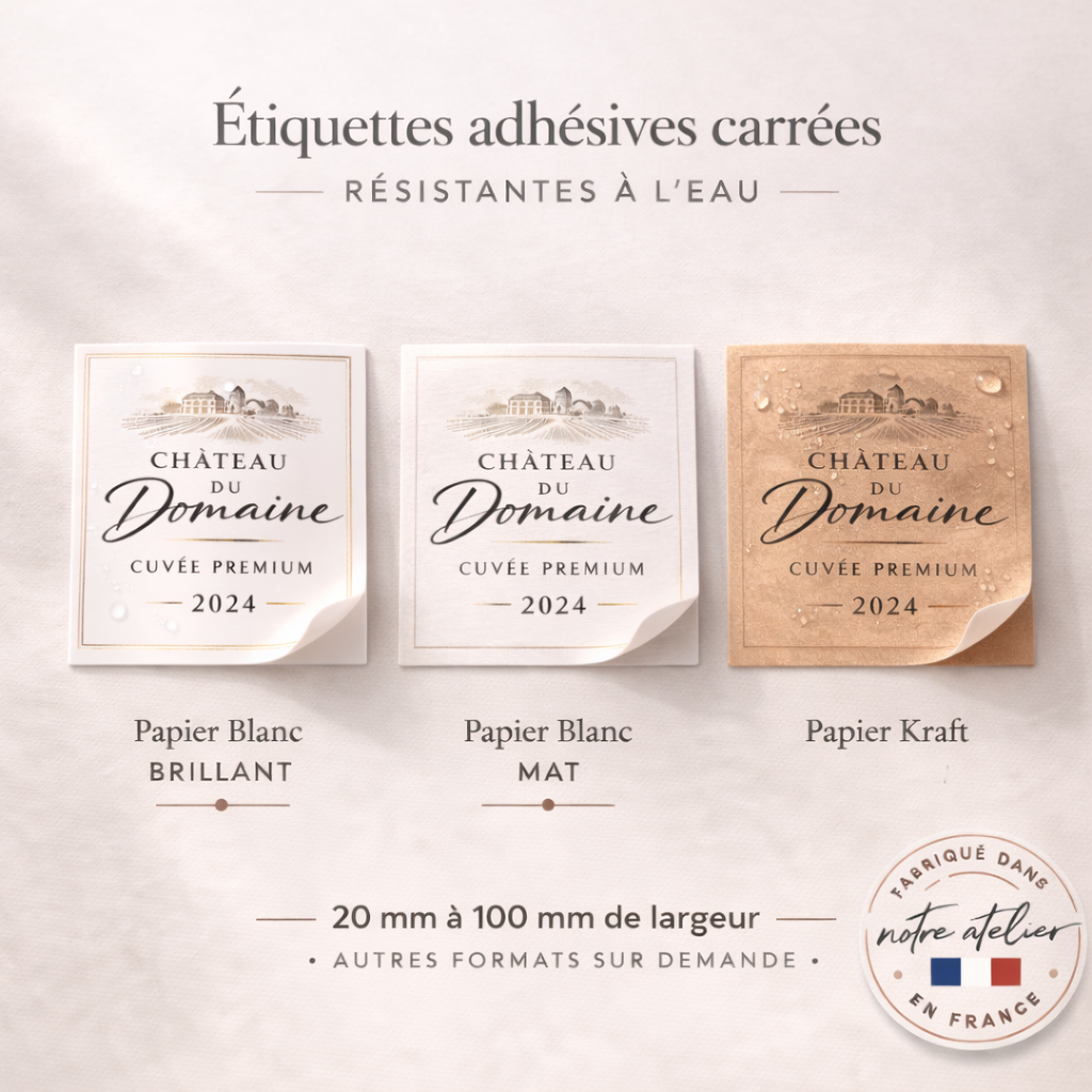 Étiquettes adhésives carré