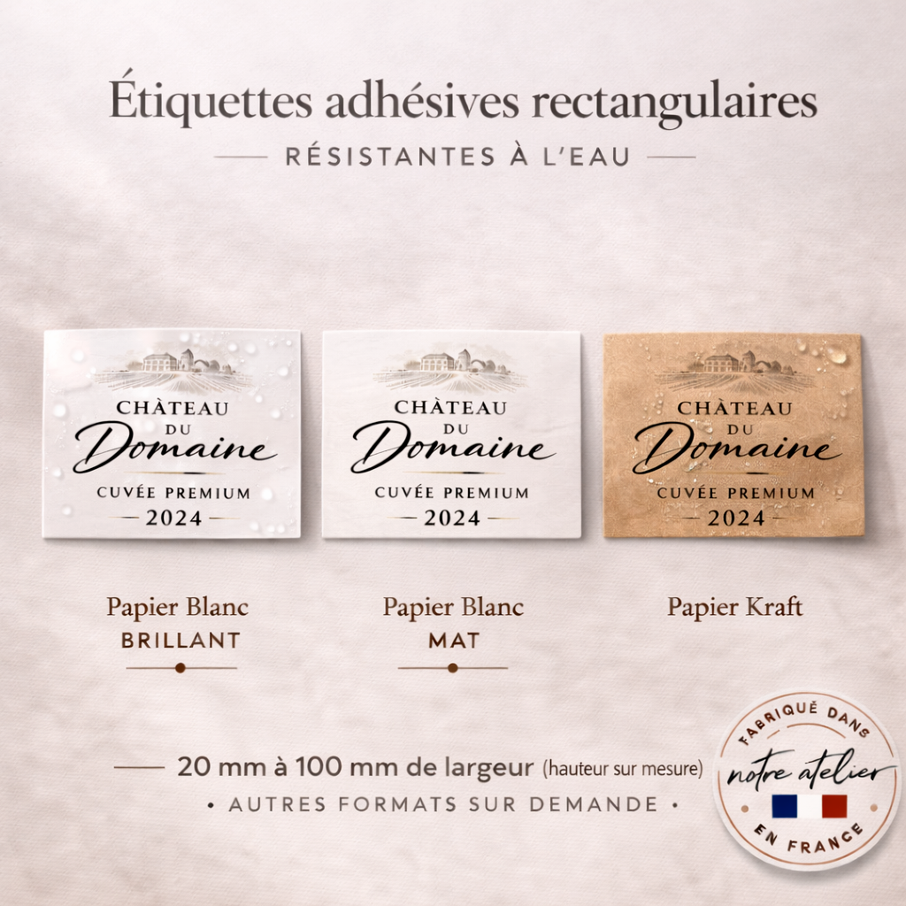 Étiquettes adhésives rectangulaires