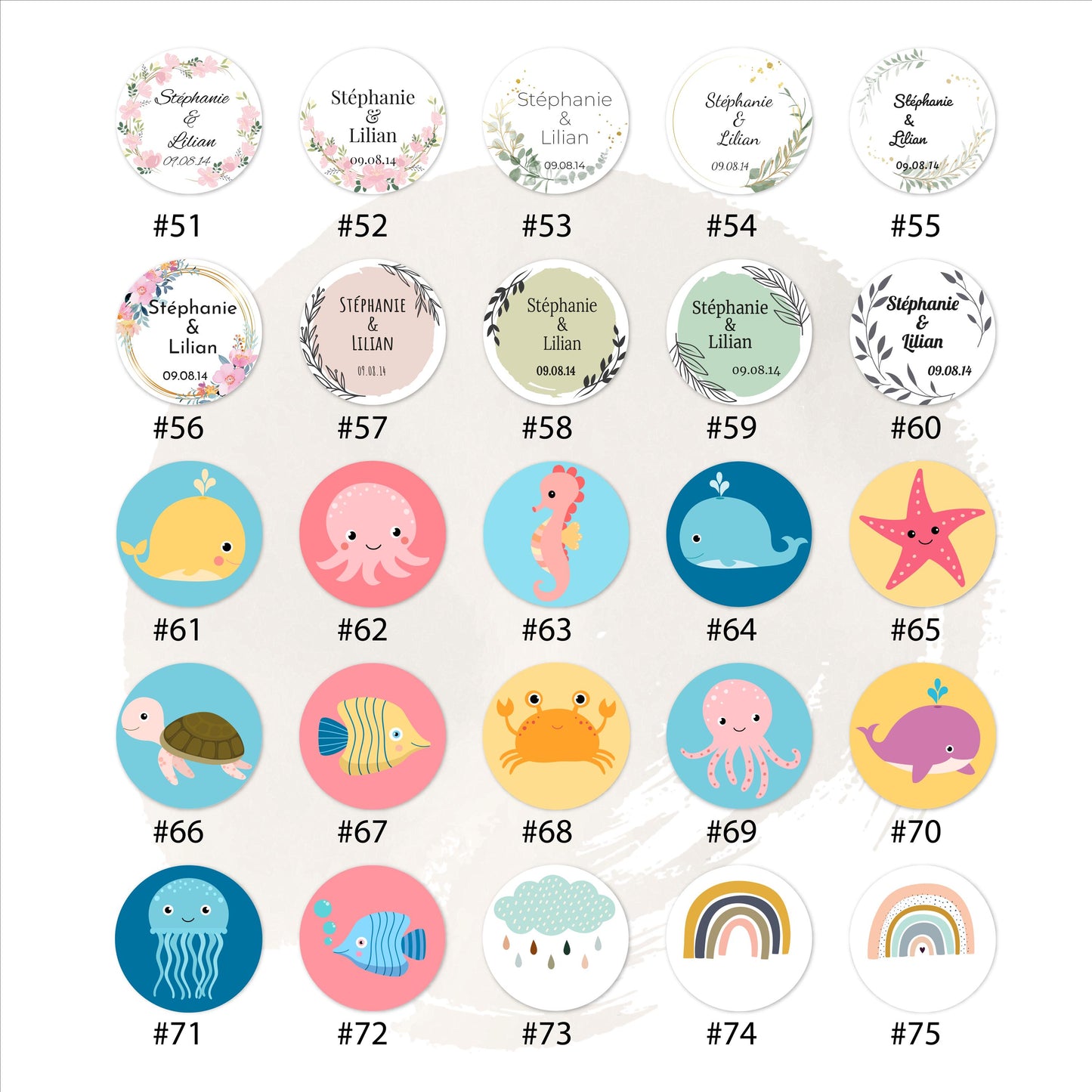 Etiquettes adhésives rondes diamètre 40mm personnalisables