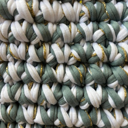 Sac tendance vert/blanc en crochet