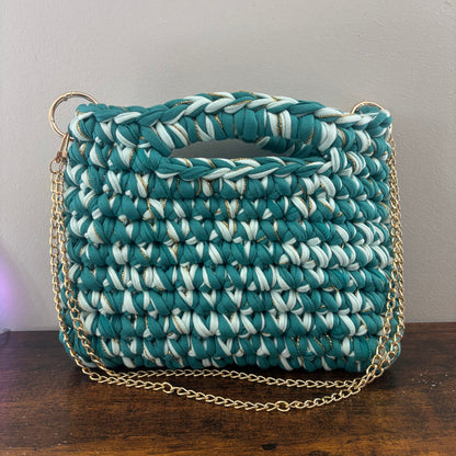 Sac tendance pastel vert menthe/turquoise menthe en crochet