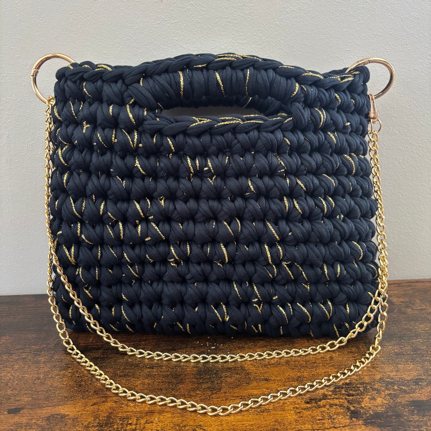 Sac tendance bleu nuit profonde en crochet