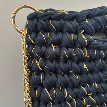 Sac tendance bleu nuit profonde en crochet