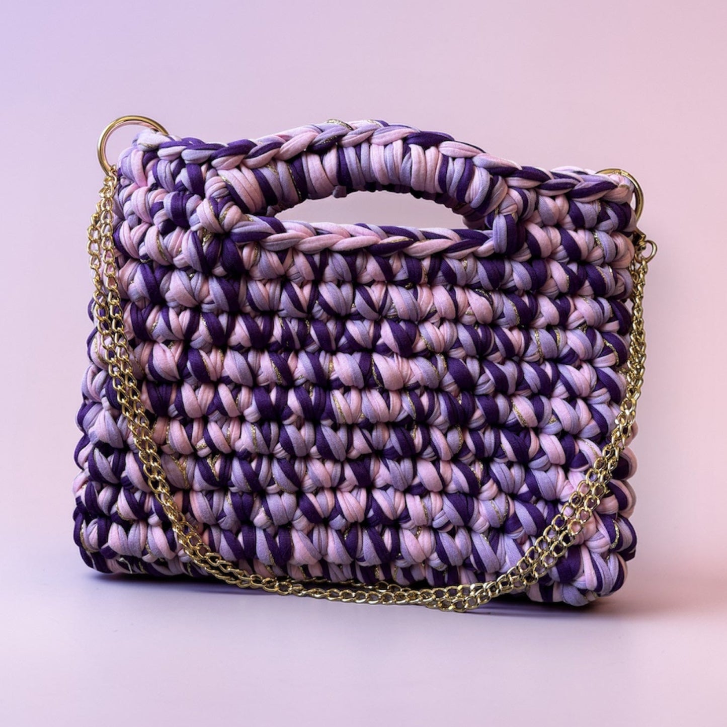 Sac tendance violet/mauve en crochet