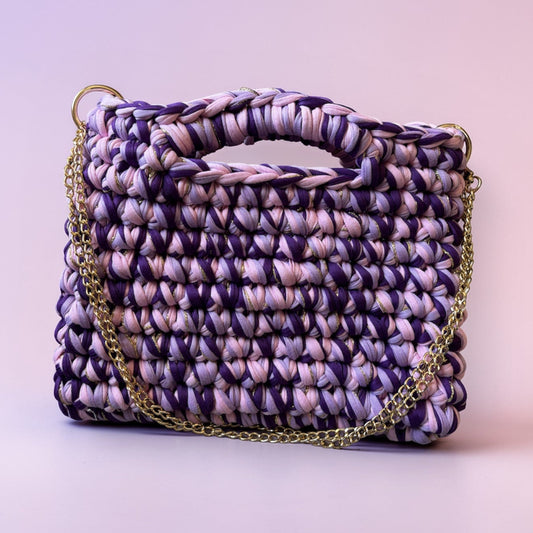 Sac tendance violet/mauve en crochet