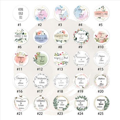Étiquettes perforées rondes diamètre 50mm personnalisables