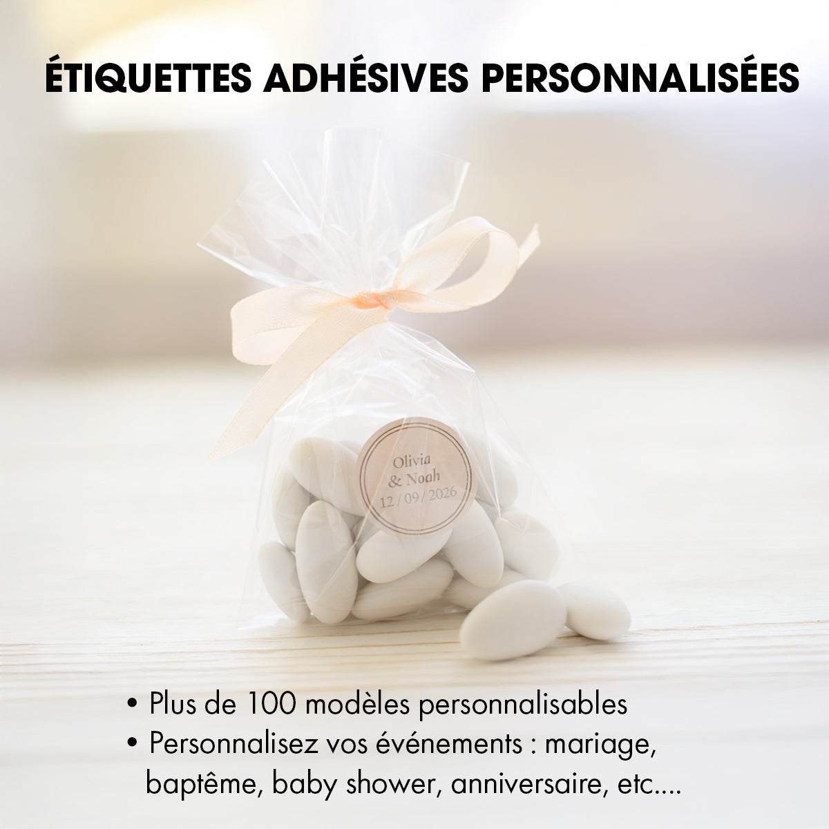 Etiquettes adhésives rondes diamètre 30mm personnalisables